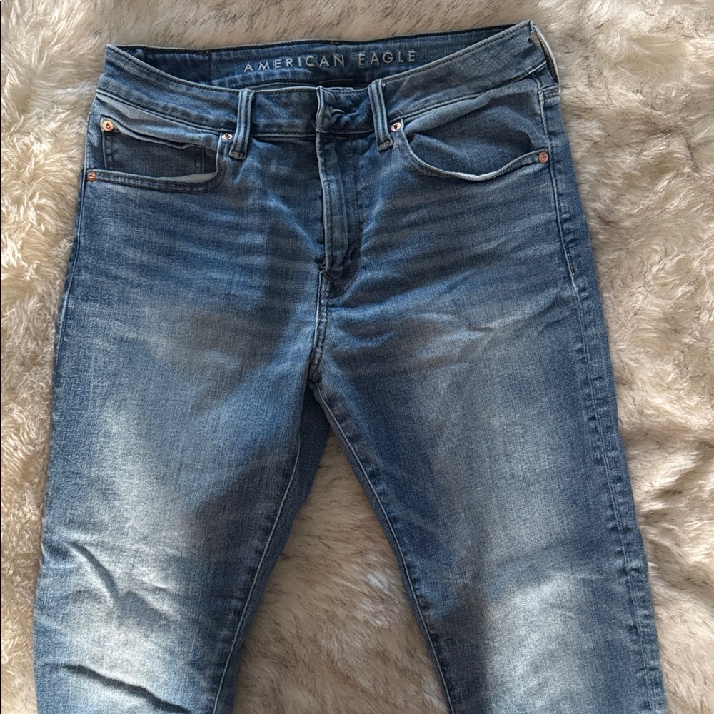 American Eagle Outfitters Men's Light Blue Skinny Jeans